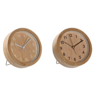 Horloge de table Home ESPRIT Naturel (2 Unités)