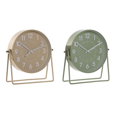 Table clock Home ESPRIT Beige (2 Units)