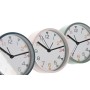 Horloge de table Home ESPRIT Bleu Rose Turquoise (3 Unités)