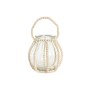 Candleholder Home ESPRIT Transparent Natural Light brown Wood Crystal 22 x 22 x 22 cm