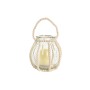 Candleholder Home ESPRIT Transparent Natural Light brown Wood Crystal 22 x 22 x 22 cm