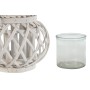 Bougeoir Home ESPRIT Blanc osier Verre 23 x 23 x 18 cm
