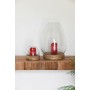 Bougeoir Home ESPRIT Marron Naturel Verre Bois de manguier 30 x 30 x 40 cm (2 Unités)
