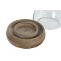 Bougeoir Home ESPRIT Marron Naturel Verre Bois de manguier 30 x 30 x 40 cm (2 Unités)