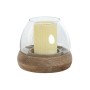 Bougeoir Home ESPRIT Marron Naturel Verre Bois de manguier 30 x 30 x 40 cm (2 Unités)