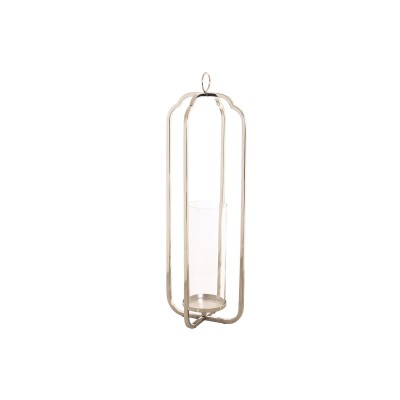Bougeoir Home ESPRIT Argenté Verre Acier 21 x 21 x 62 cm