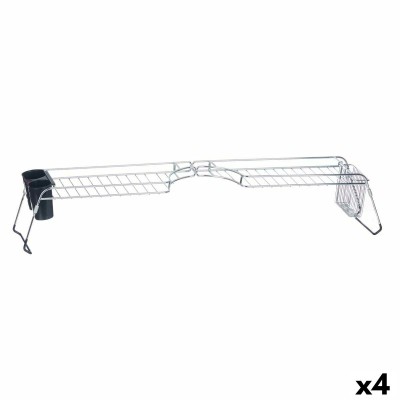 Extendable Dish Drainer for Sink Kinvara W3422A-1 Black Silver Metal polypropylene 44 x 11 x 16 cm (4 Units)