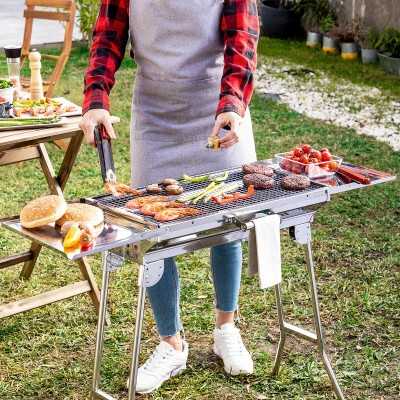 Barbecue au Charbon de Bois Pliable en Acier Inoxydable InnovaGoods Acier inoxydable (Reconditionné A)