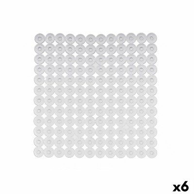 Non-slip Shower Mat Transparent PVC 54 x 54 x 1 cm (6 Units)