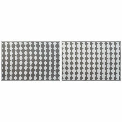 Tapis DKD Home Decor Gris Ondes Blanc (2 Unités) (150 x 210 cm)