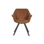 Dining Chair Home ESPRIT Black Camel Metal Microfibre 64 x 67 x 85 cm 67 x 64 x 83 cm