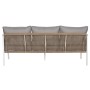 Table Set with 3 Armchairs Home ESPRIT White Natural Light grey 189 x 73 x 84 cm