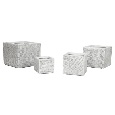 Planter Home ESPRIT Grey Magnesium 37 x 37 x 31,5 cm (4 Units)