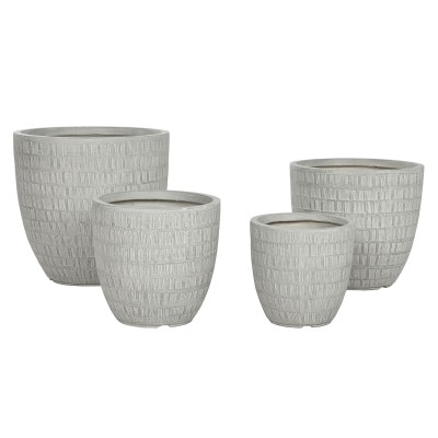 Planter Home ESPRIT Grey Magnesium 44 x 44 x 43 cm (4 Units)