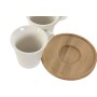 Set of 6 Cups with Plate Home ESPRIT White Bamboo Porcelain 90 ml