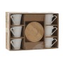 Set of 6 Cups with Plate Home ESPRIT White Bamboo Porcelain 90 ml