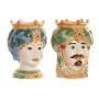 Planter Home ESPRIT Green Multicolour Porcelain 15 x 15 x 26.5 cm (2 Units)