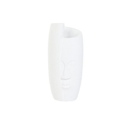 Planter Home ESPRIT White Magnesium Modern Face 42 x 42 x 110 cm