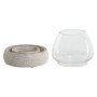 Candleholder Home ESPRIT White Natural Crystal Mango wood 30 x 30 x 40 cm (2 Units)