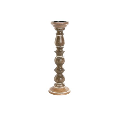 Candle Holder Home ESPRIT Brown Mango wood Natural Romantic 15 x 15 x 46 cm