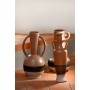 Vase DKD Home Decor White Grey Terracotta Porcelain 9,6 x 9 x 28,6 cm 9,6 x 9 x 29 cm (3 Units)