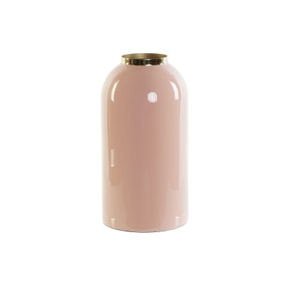 Vase DKD Home Decor Green Golden Coral Iron Lacquered 13 x 13 x 25 cm (2 Units)