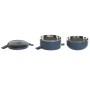 Boîte à lunch DKD Home Decor Bleu Blanc Gris foncé Acier inoxydable polypropylène 1,5 L (2 Unités)