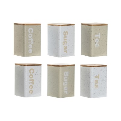 Boîte Home ESPRIT Beige Gris (2 Unités) (6 Unités)