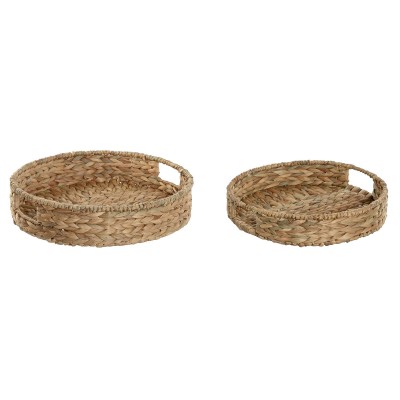 Jeux de plateaux Home ESPRIT Naturel Tropical 40 x 40 x 9 cm (2 Unités)
