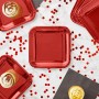 Plate set Algon Red 23 cm 10 Pieces (18 Units)