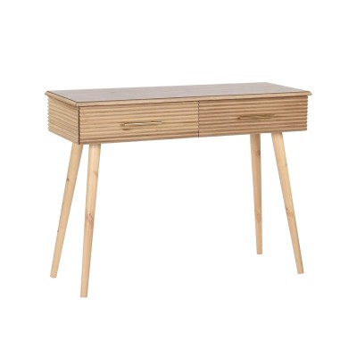Console DKD Home Decor 100 x 40 x 76 cm Doré Marron Clair Bois de paulownia Bois MDF