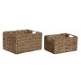 Set de basket Home ESPRIT Naturel Métal Fibre naturelle 36 x 28 x 21 cm (2 Pièces)
