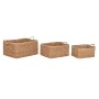 Set de basket Home ESPRIT Naturel Fibre naturelle Boho 50 x 40 x 30 cm (3 Pièces)