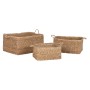 Set de basket Home ESPRIT Naturel Fibre naturelle Boho 50 x 40 x 30 cm (3 Pièces)