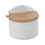Salt Shaker with Lid Home ESPRIT White Natural Bamboo Porcelain 12 x 10 x 11 cm