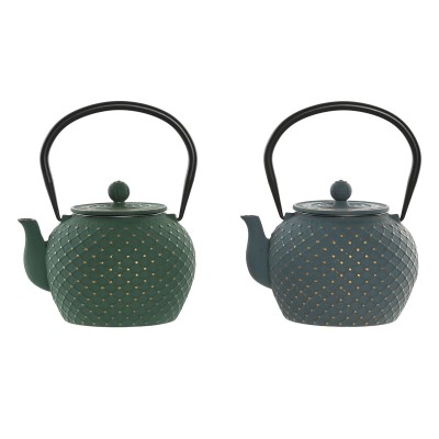 Teapot Home ESPRIT Blue Green Stainless steel Iron 1 L (2 Units)