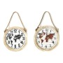 Horloge Murale DKD Home Decor Noir Marron Corde Bois MDF Mappemonde (2 pcs) (50 x 4 x 50 cm)