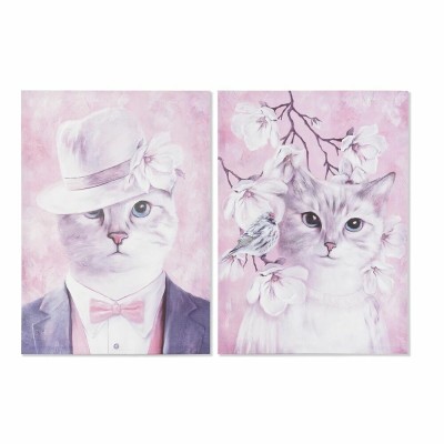 Painting DKD Home Decor Cat (50 x 1,8 x 70 cm) (2 Units)