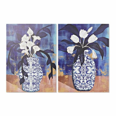 Painting DKD Home Decor Vase Oriental (50 x 1,8 x 70 cm) (2 Units)