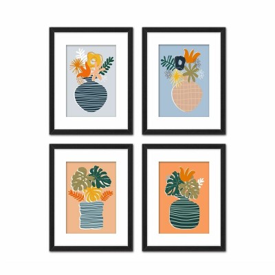 Painting DKD Home Decor Vase (35 x 2,5 x 45 cm) (35 x 2 x 45 cm) (4 Units)