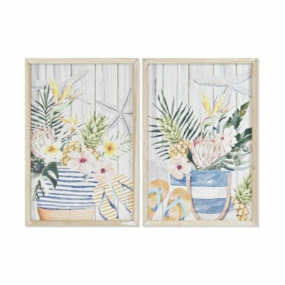 Cadre DKD Home Decor Été méditerranéen (40 x 1,8 x 60 cm) (2 Unités)