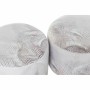 Footrest DKD Home Decor Grey PU Pinewood Tropical (30 x 30 x 30 cm) (2 Units) (30 x 30 x 32 cm)