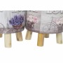 Footrest DKD Home Decor Grey Bicycle Pink Lilac PU Pinewood (30 x 30 x 30 cm) (2 Units) (30 x 30 x 32 cm)