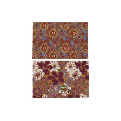 Doormat DKD Home Decor Rubber Multicolour 2 Units Coconut Fibre (60 x 40 x 1,5 cm)
