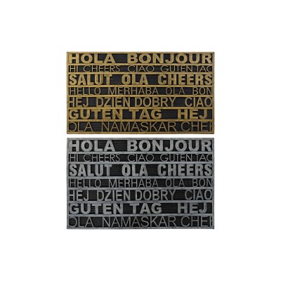 Paillasson DKD Home Decor Argenté Doré Caoutchouc 2 Unités Urbaine (75 x 45 x 0,5 cm)