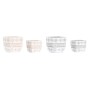 Set de pots DKD Home Decor Gris Beige Ciment Tropical (2 Unités) (14 x 14 x 13 cm)