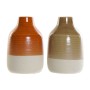 Vase DKD Home Decor Porcelain Brown Orange (2 Units) (17 x 17 x 27 cm)