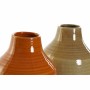 Vase DKD Home Decor Porcelain Brown Orange (2 Units) (17 x 17 x 27 cm)