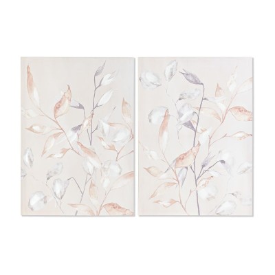 Painting DKD Home Decor Leaf of a plant (2 Units) (50 x 3 x 70 cm)