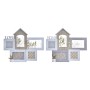 Photo frame DKD Home Decor Love Home Wood Flower Natural (46 x 3 x 39 cm) (2 Units)